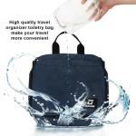 Goloni Hanging Toiletry Bag with Hook, Large Makeup Bag Travel Organizer, Water-Resistant Hanging Cosmetic Bag with 10 Compartments for Women & Men,Blue