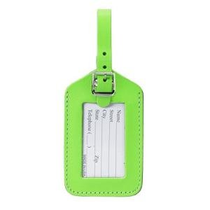 Lewis N Clark ID20GRNHT Rectangular Neon Luggage Tag - Green