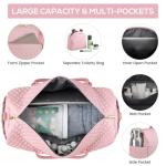 Travel Weekender Bags for Women - Duffle Bag Women with Shoe Compartment Carry On Overnight Bag with Toiletry Bag Duffel Bags with Wet Pocket for Gym Hospital Bags for Labor and Delivery Pink