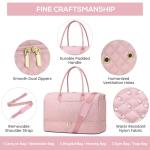 Travel Weekender Bags for Women - Duffle Bag Women with Shoe Compartment Carry On Overnight Bag with Toiletry Bag Duffel Bags with Wet Pocket for Gym Hospital Bags for Labor and Delivery Pink