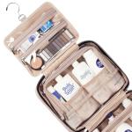 NISHEL Travel Toiletry Bag for women, Portable Hanging Organizer for Full-Sized Shampoo, Conditioner, Brushes Set, Makeup Accessories, Large Size, Pink