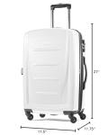Samsonite Winfield 2 Hardside Expandable Luggage with Spinner Wheels, Checked-Medium 24-Inch, Brushed White