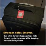 Smart Luggage Tags | Privacy QR Code Luggage Tag Keeps Personal info Private | Customizable Travel Suitcase Tags for Women Men | Use with GPS Bag Locator Tracking Tags, Air Tag for Android or iOS