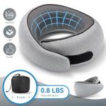 SZXYX Travel Pillows - 100% Pure Memory Foam Neck Pillow for Airplanes, Comfortable Breathable Cover, 360° Support Stowable Pillows for Sleeping, Car, Airport Travel Essentials Dark Grey