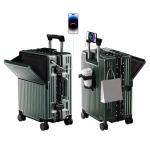 AIWEINY Zipperless Luggage, Polycarbonate Aluminum Hard Shell, Expandable Carry-On Suitcase with Spinner Wheels, Hard Shell Suitcase, 20 Inch Cabin