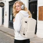 Beraliy Travel Backpack, Large Carry On Backpack, Personal Item Travel Bag, Airline Approved 17 Inch Laptop Backpack, College Weekender Business Hiking Bag, Beige