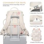 Beraliy Travel Backpack, Large Carry On Backpack, Personal Item Travel Bag, Airline Approved 17 Inch Laptop Backpack, College Weekender Business Hiking Bag, Beige