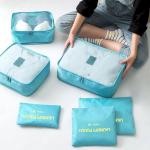 6 Set Packing Cubes for Travel Luggage Packing Bags Reusable Lightweight Suitcase Organizer Cubes Set for Travel Accessories (Sky Blue)