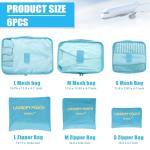 6 Set Packing Cubes for Travel Luggage Packing Bags Reusable Lightweight Suitcase Organizer Cubes Set for Travel Accessories (Sky Blue)