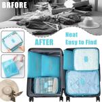6 Set Packing Cubes for Travel Luggage Packing Bags Reusable Lightweight Suitcase Organizer Cubes Set for Travel Accessories (Sky Blue)