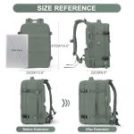 coofay Carry on Backpack Travel Backpack, Olive Green-expandable