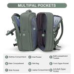 coofay Carry on Backpack Travel Backpack, Olive Green-expandable