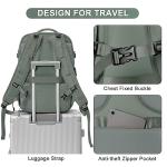 coofay Carry on Backpack Travel Backpack, Olive Green-expandable