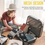 HWAEYEM Compression Packing Cubes 8 Set, Dual Zipper Compression Packing Cubes for Travel, See-Through Mesh Packing Bags for Suitcases, packing cubes with shoe bag (Black)