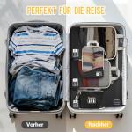 HWAEYEM Compression Packing Cubes 8 Set, Dual Zipper Compression Packing Cubes for Travel, See-Through Mesh Packing Bags for Suitcases, packing cubes with shoe bag (Black)