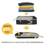 HWAEYEM Compression Packing Cubes 8 Set, Dual Zipper Compression Packing Cubes for Travel, See-Through Mesh Packing Bags for Suitcases, packing cubes with shoe bag (Black)