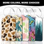 2Pack Luggage Tags for Suitcases, Cute Unique Pu Leather Cruise Luggage Tag with Privacy Cover ID Label Address Card and Metal Ring Suitable for Women Men Kids Travel Bag Colorful Flowers 1