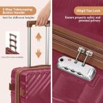 Rosamo 5 piece Luggage Set Expandable Suitcase 22x14x9 Airline Approved Carry on, ABS Hard Case Suitcases with Spinner Wheels, TSA Lock (Red)