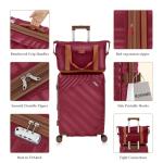 Rosamo 5 piece Luggage Set Expandable Suitcase 22x14x9 Airline Approved Carry on, ABS Hard Case Suitcases with Spinner Wheels, TSA Lock (Red)