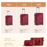 Rosamo 5 piece Luggage Set Expandable Suitcase 22x14x9 Airline Approved Carry on, ABS Hard Case Suitcases with Spinner Wheels, TSA Lock (Red)