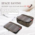 U+U 4 Set Compression Packing Cubes - Ultralight Travel Organizers, Space-Saving Suitcase Organizer, Expandable Packing Cubes for Travel, Business Trip and Family Vacation (Leopard)