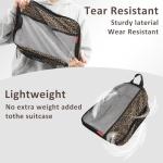 U+U 4 Set Compression Packing Cubes - Ultralight Travel Organizers, Space-Saving Suitcase Organizer, Expandable Packing Cubes for Travel, Business Trip and Family Vacation (Leopard)