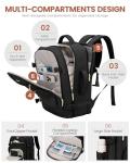 LOVEVOOK Carry On Travel Backpack For Women Men Flight Approved, 40L Personal Item Backpack for Airplanes, Business Weekender Overnight Daypack Fits 17 Inch Laptop, With 2 Packing Cubes, Black