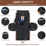 Garment Bag for Travel, Convertible Carry on Garment Duffel Bag for Men 3Pcs, Faux Leather Waterproof Large Weekender Bag for Men 2 in 1 Hanging Suitcase Suit Dress Business Travel Bag