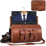 Garment Bag for Travel, Convertible Carry on Garment Duffel Bag for Men 3Pcs, Faux Leather Waterproof Large Weekender Bag for Men 2 in 1 Hanging Suitcase Suit Dress Business Travel Bag