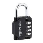 Amazon Basics 4-Digit Combination Lock for Gym and Sports, 2-Pack, Black