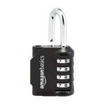 Amazon Basics 4-Digit Combination Lock for Gym and Sports, 2-Pack, Black