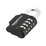 Amazon Basics 4-Digit Combination Lock for Gym and Sports, 2-Pack, Black