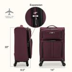 U.S. Traveler Anzio Softside Expandable Spinner Luggage, Burgundy, Carry-on 22-Inch