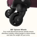U.S. Traveler Anzio Softside Expandable Spinner Luggage, Burgundy, Carry-on 22-Inch