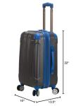 Rockland London Hardside Spinner Wheel Luggage, Two Tone Grey, Carry-On 20-Inch