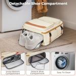 Taygeer Personal Item Travel Bag, Underseat 40L Spirit Airlines Personal Item Bag 18x14x8 with Makeup Compartment, 18x14x8 Inches Carry on Backpack for Women Fits Spirit Frontier Allegiant, Beige