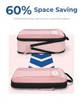 BAGSMART Compression Packing Cubes, 6 PCS Packing Cubes for Suitcases, Travel Bags Organizer for Luggage, Lightweight Packing Cube for Travel Essentials, Pink