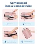 BAGSMART Compression Packing Cubes, 6 PCS Packing Cubes for Suitcases, Travel Bags Organizer for Luggage, Lightweight Packing Cube for Travel Essentials, Pink