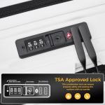 Haimyren 20“ Expandable Carry on Luggage Front Opening, 22x14x9 Airline Approved Hardshell Spinner Suitcase with Wheels, TSA Lock, Lightweight Durable Travel Luggage (White, 20 inch)