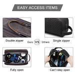 BAGSMART Toiletry Bag for Men, Canvas Travel Toiletry Organizer Dopp Kit Water-resistant Shaving Bag for Toiletries Accessories,Grey-Large