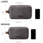 BAGSMART Toiletry Bag for Men, Canvas Travel Toiletry Organizer Dopp Kit Water-resistant Shaving Bag for Toiletries Accessories,Grey-Large