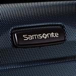 Samsonite Omni PC Hardside Expandable Luggage with Spinner Wheels, Navy, Checked-Large 28-Inch