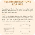 Prezon 8 Set/6 Set/4 Set Compression Packing Cubes for Travel, Lightweight Vacation Travel Essentials, Accessories for Suitcase Organizer Bags Set, Durable Luggage Organizer （8-Square-Black）