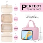 TOPEAST Travel Toiletry Bag for Women - Hanging Toiletry Bag, Personalized Initial Toiletry Bags for Traveling Women, Portable Travel Toiletry Bag for Toiletries, Cosmetics - Letter H,Pink