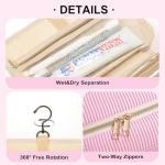 TOPEAST Travel Toiletry Bag for Women - Hanging Toiletry Bag, Personalized Initial Toiletry Bags for Traveling Women, Portable Travel Toiletry Bag for Toiletries, Cosmetics - Letter H,Pink