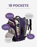 LOVEVOOK 40L Travel Backpack - Carry On & Personal Item for Women & Men, Spacious & Durable with 3 Packing Cubes