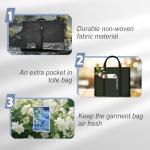 Heavy Duty Clothing Storage Large Garment Bag for Hanging Clothes Travel and Moving, Zippered Breathable Closet Organizer, Protector for Suits Dresses and Seasonal Storage, Black Design