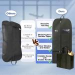 Heavy Duty Clothing Storage Large Garment Bag for Hanging Clothes Travel and Moving, Zippered Breathable Closet Organizer, Protector for Suits Dresses and Seasonal Storage, Black Design