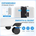 Simple Deluxe 28 Inch Hardside Carry On Luggage, Suitcase with Double Spinner Wheels & TSA Lock, Hard Shell Suitcase, Expandable Rolling Lightweight Luggage, White