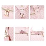 Leather Travel Bag with Shoe Pouch,Weekender Overnight Bag Waterproof PU Leather Large Carry On Bag Travel Tote Duffel Bag for Men or Women-Pink